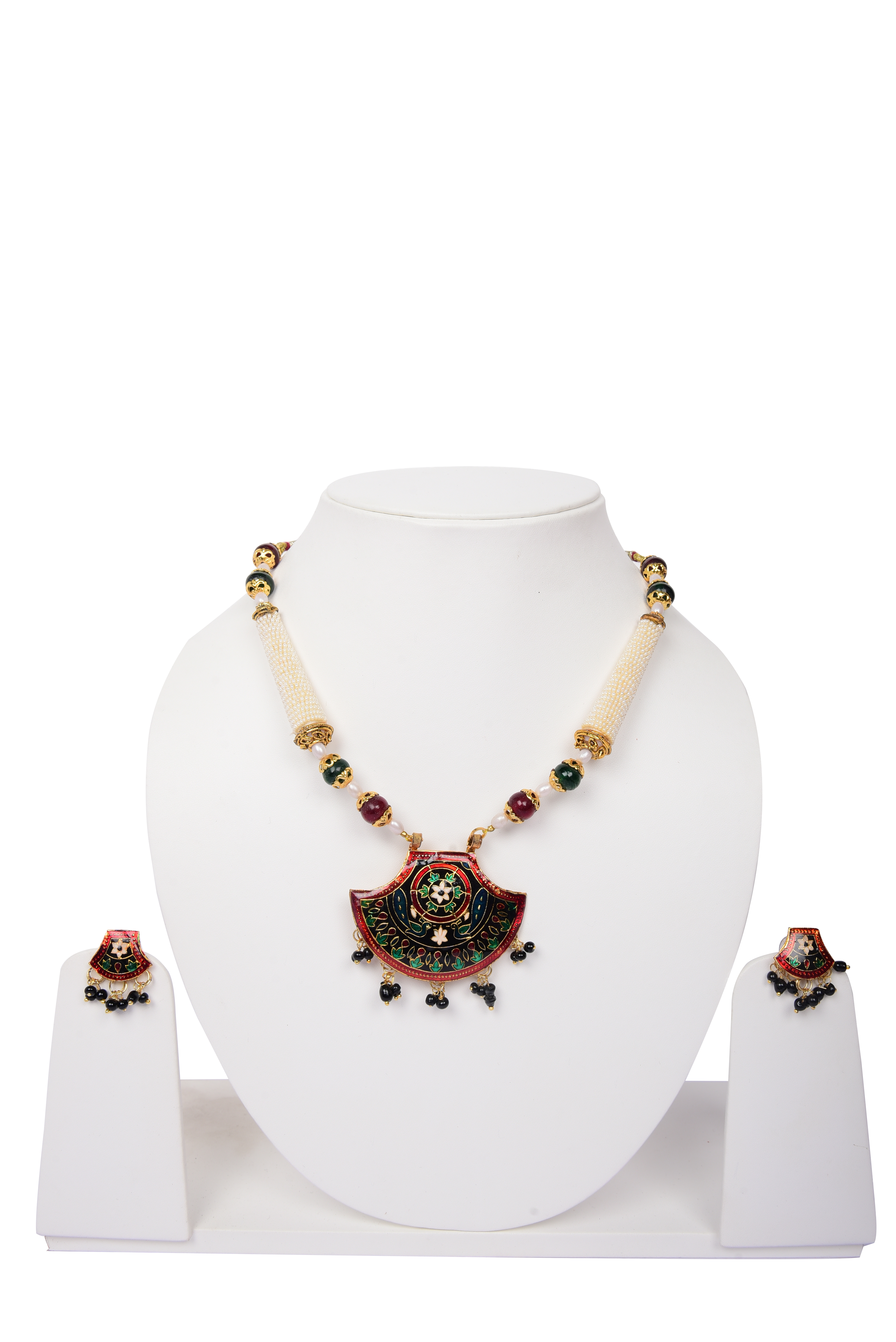 Namokriti Handcrafted Meenakari Necklace Set with Earrings – Ethnic Festive Elegance